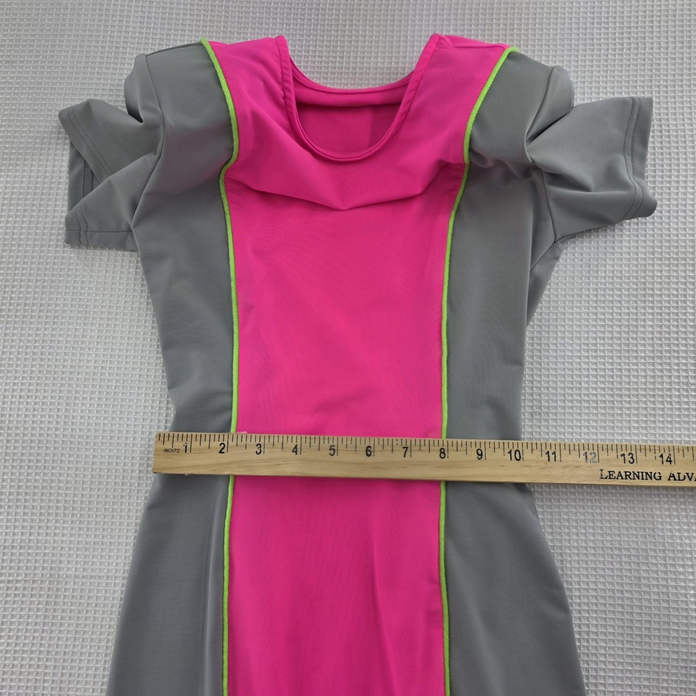 Rave Unicorn Universe Bodycon Dress Womens S Neon Pink Gray Belt Bag Festival - Picture 6 of 12